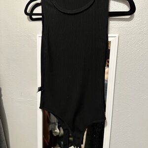 SO Ribbed Black Sleeveless Bodysuit